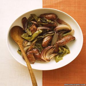 Turkey Sausage with Peppers and Onions_image