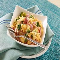 15-Minute Cheesy Rice with Ham & Broccoli image