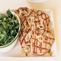 Caper-Rosemary Tuna with Herb Salad_image