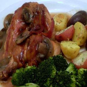 Cornish Game Hens With Bacon and Cranberry Sauce image