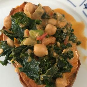 Braised Chickpeas in Coconut Milk with Sweet Potatoes image