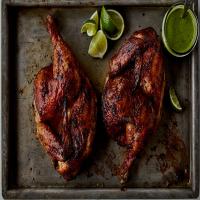 Peruvian Roasted Chicken With Spicy Cilantro Sauce_image