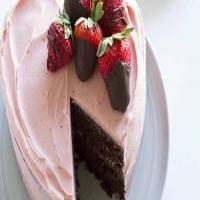 Heart-Shaped Chocolate Strawberry Cake image