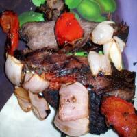 Grilled Flank Steak, Onion and Bell Pepper Sandwiches_image
