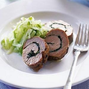 Herby garlic rolled pork with apple salad_image