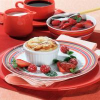 Creamy Soufflé with Strawberry and Raspberry Compote_image