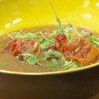 Wild Mushroom Soup with Arugula and Crispy Serrano Ham image
