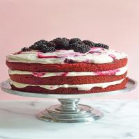 Red Velvet Cake With Blackberry-Cream Cheese Whipped Frosting image