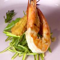 Grilled Shrimp with Zucchini, Almonds and Panelle_image