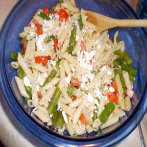 Red, Gold and Green Asparagus- Tomato- Pasta Salad image