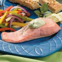 Poached Salmon and Dill Sauce image