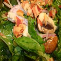 Warm Spinach Salad With Pancetta and Gorgonzola Dressing image