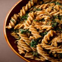Pasta With Caramelized Onion, Swiss Chard and Garlicky Bread Crumbs image