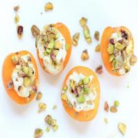 Apricots with Honey-Ginger Ricotta and Pistachio Nuts image