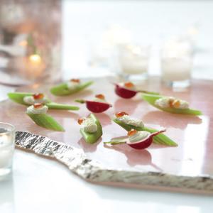 Radishes and Celery with Cream Cheese and Fig Jam_image