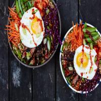 Korean-Style Grain Bowls with Spicy Marinated Steak image