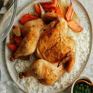 Roast Chicken with Rice and Salsa Verde_image