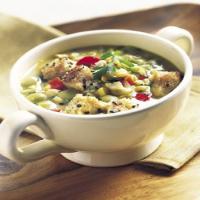 Succotash Soup with Black Pepper Croutons_image