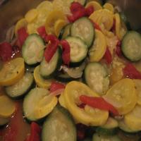 Sauteed Yellow Squash, Zucchini and Roasted Red Peppers image