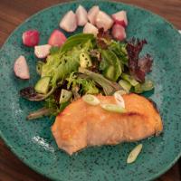 Sheet-Pan Miso-Glazed Salmon and Radishes image
