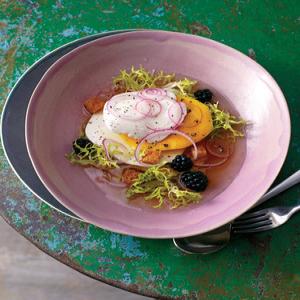 Mango and Blackberry Salad with Mozzarella and Frisee image