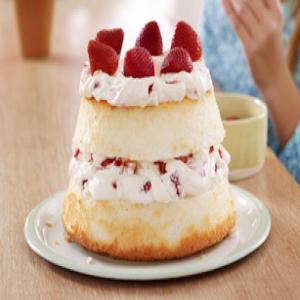 Strawberries and Cream Angel Food Cake image