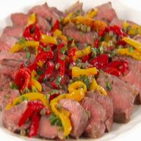 Grilled Sirloin Steaks with Pepper and Caper Salsa image