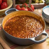 Peach, Bourbon and Bacon Baked Beans image