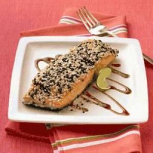 Pan-Seared Salmon with Sesame Seed Crust_image