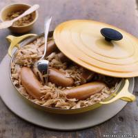 Knockwurst with Braised Cabbage and Apples image