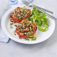 Mushroom, walnut & tomato baked peppers image