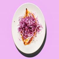 15-Minute Chicken Paillards with Red Cabbage and Onion Slaw image