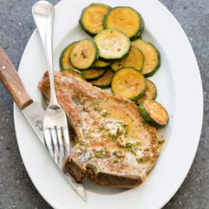Pork Chops with Sauteed Zucchini and Mustard Butter Recipe - (4.5/5)_image