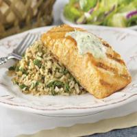 Mustard and Brown Sugar Salmon with Herbed Rice_image
