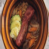 Slow Cooker Corned Beef, Barley, and Cabbage image
