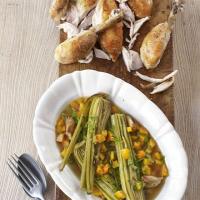 Roast chicken with braised celery hearts image