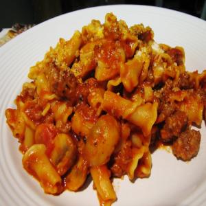 Pasta With Sausage, Tomatoes, and Mushrooms image