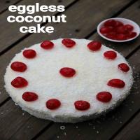 coconut cake recipe | eggless sponge cake with desiccated coconut_image
