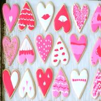Heart Cookies Decorated with Royal Icing image