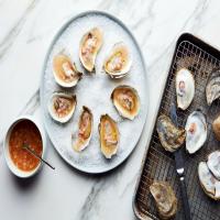 Roasted Oysters With Warm Butter Mignonette_image