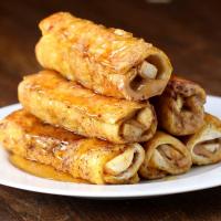 Banana Peanut Butter French Toast Roll-up Recipe by Tasty image