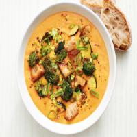 Carrot-Ginger Soup with Roasted Vegetables image