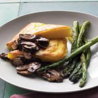 Polenta Wedges with Asparagus and Mushrooms image