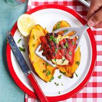 Sweet potatoes with red pepper & halloumi image