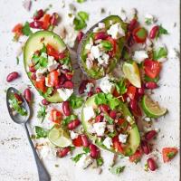 Stuffed avocado with spicy beans & feta image