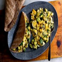 Seared Summer Squash and Egg Tacos image