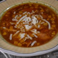 Slow Cooker BBQ Chicken Pizza Soup_image