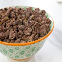 Chocolate-Covered Cereal Mix with Dried Cherries and Pistachios image