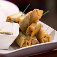 Shrimp and Brussels Sprout Spring Rolls with Sesame Ginger Dipping Sauce image