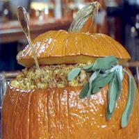 Overstuffed Pumpkin with Cornbread, Apples and Turkey Sausage with Sauvignon Blanc_image